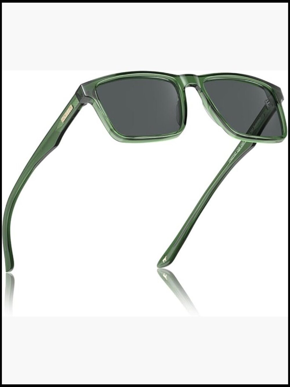Retro Square Acetate Wrap Around Polarized Sunglasses